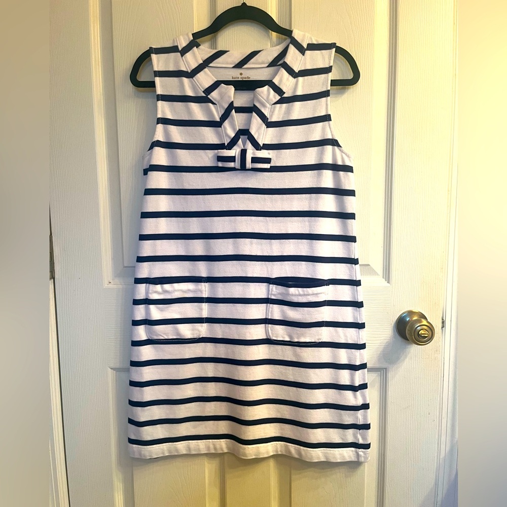 Kate Spade New York Tropez Navy and White Stripe Dress in Size L